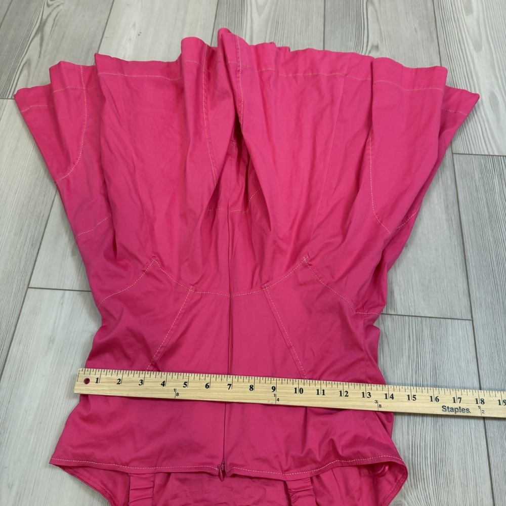 By Anthropologie Sleeveless Plunge Drop-Waist A-Line Mini Dress Pink Small $158 - Picture 11 of 15